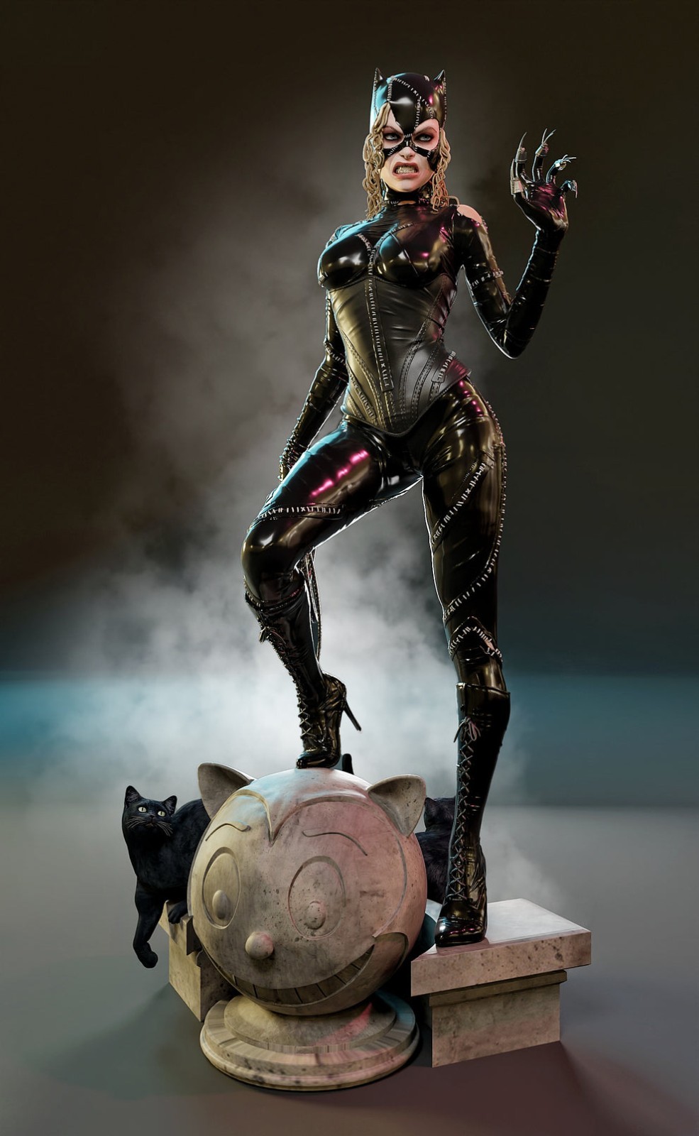 Catwoman/3d Figure 25cm Professional Painted
