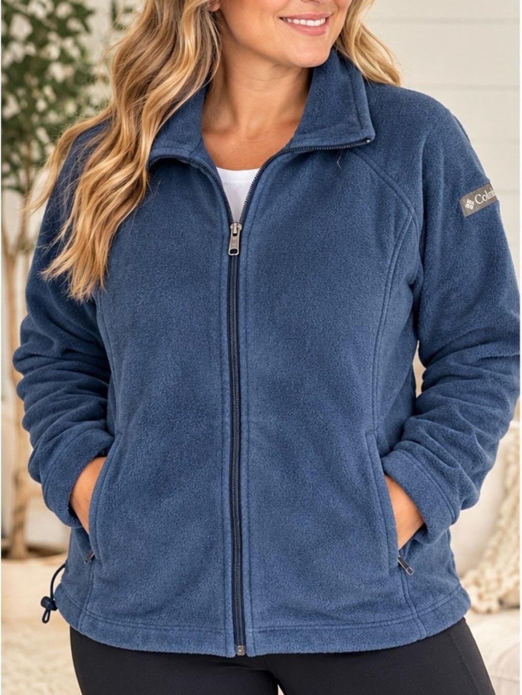 NWT Columbia Benton Springs Full Zip Fleece Jacket Women’s L Blue