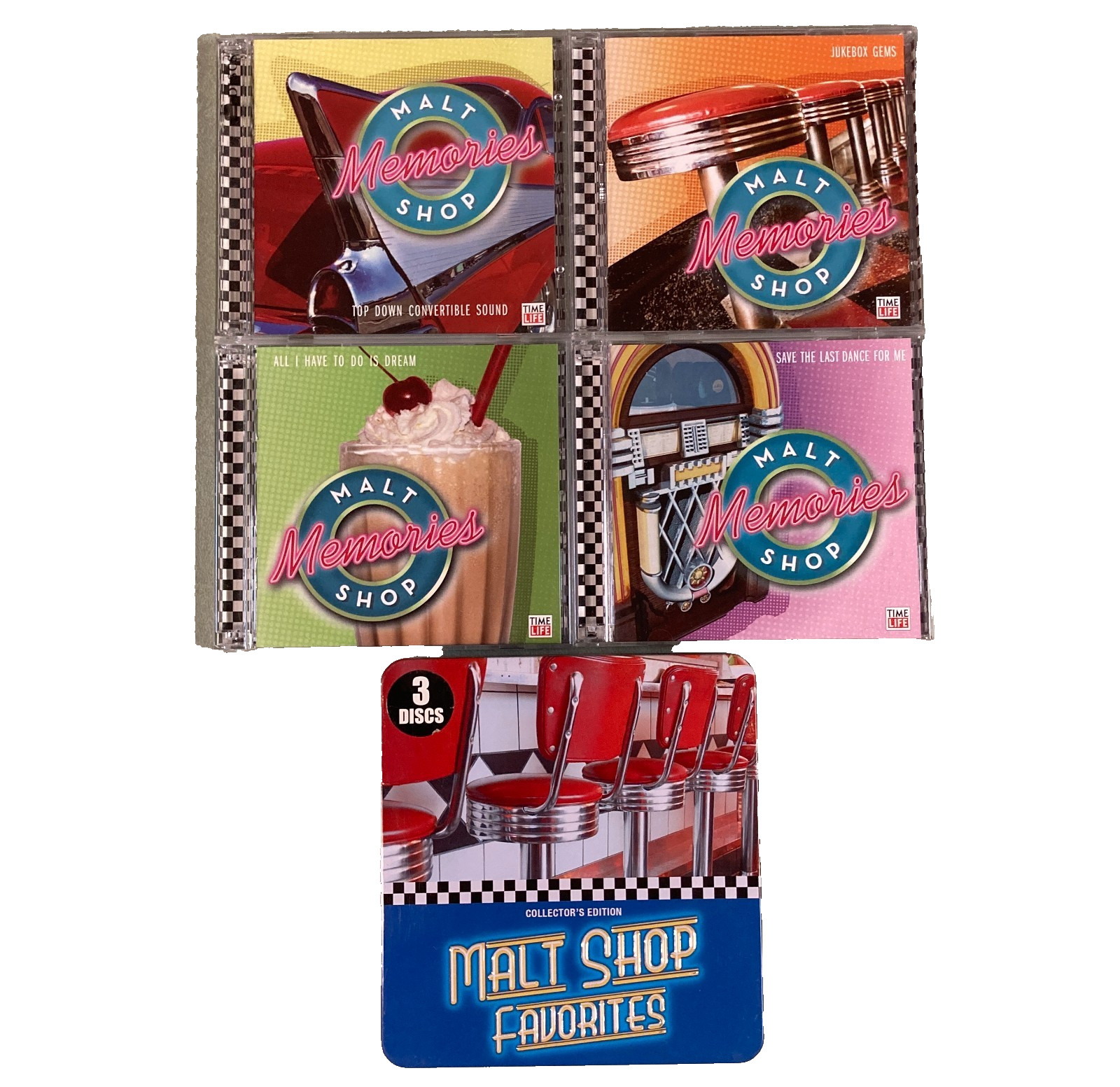 Lot of 5 Time-Life Malt Shop Memories/Favorites CD's (11 discs): 1950's & 1960's Lot of 5 Time-Life Malt Shop Memories/Favorites CD's (11 discs): 1950's & 1960's