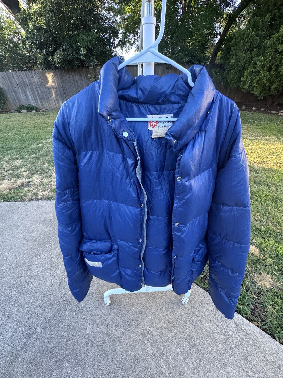 Vintage Bigfoot Wesco Products Blue Down Puffer RARE 1970s Era READ