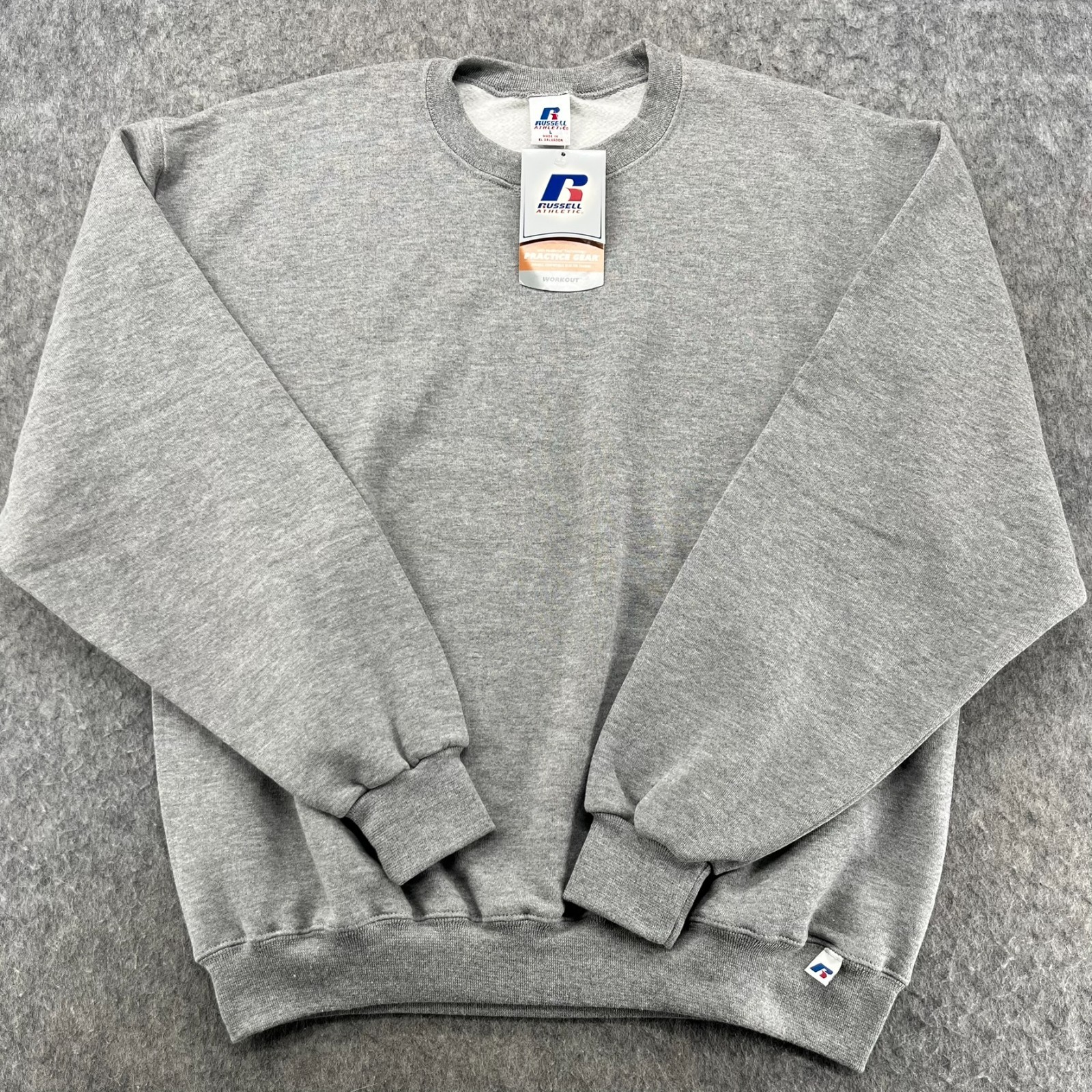 Vintage 90s Russell Athletic Sweatshirt Mens L Gray Blank Pullover Crew Neck NEW