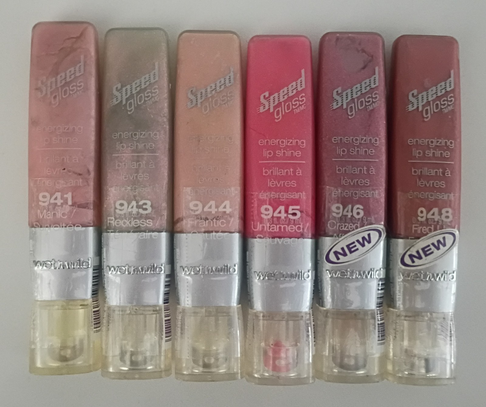 Wet n Wild Speed Gloss Tubes, Energizing Lip Shine (Lot of 6) Vintage and Sealed