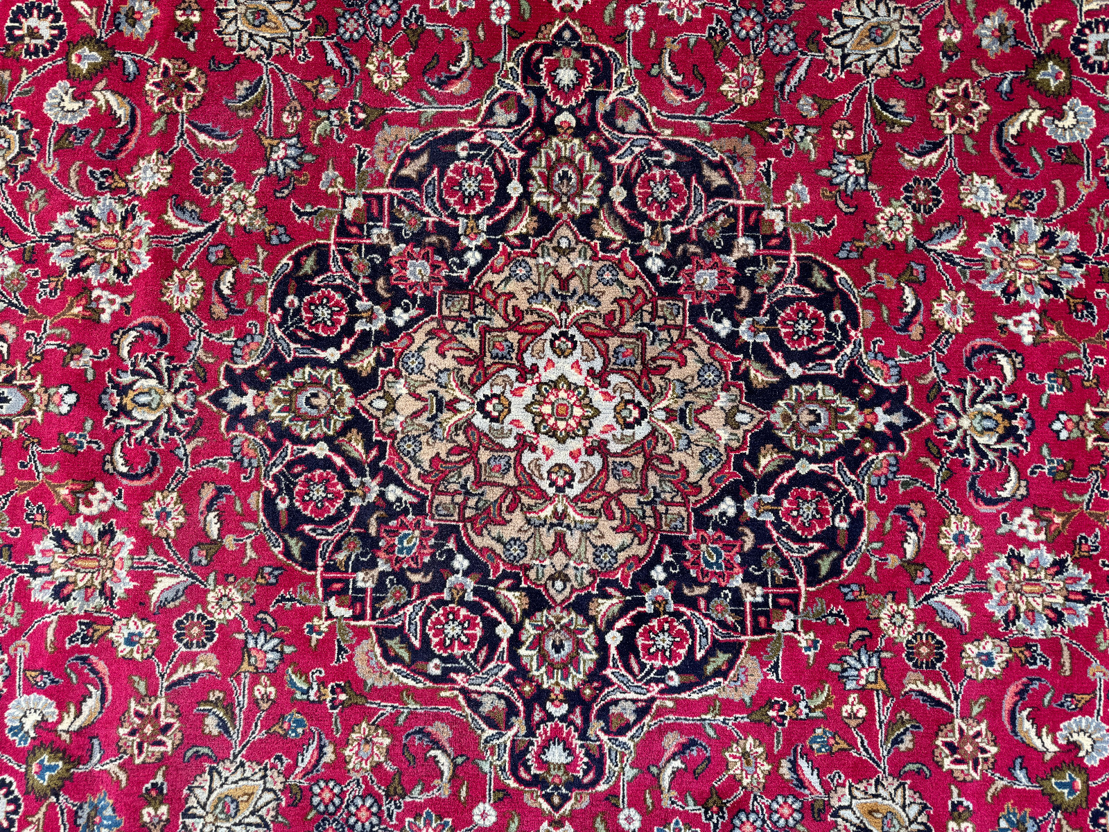 HANDMADE VINTAGE ORIENTAL RUG 10x13 handwoven red navy pink blue real 9x12 10x4
