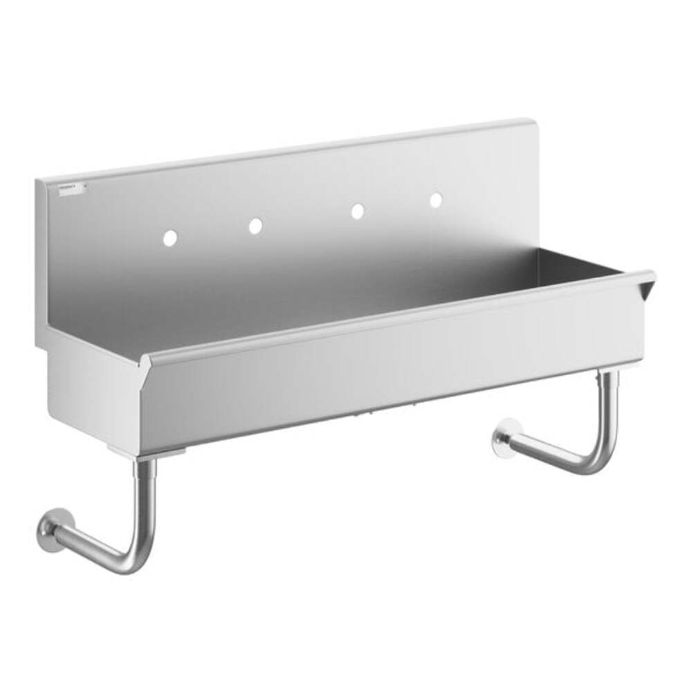Z@ REGENCY Wall Mounted 2 Faucet Hand Sink 48”x17.5” Stainless Steel 600HSMS1848