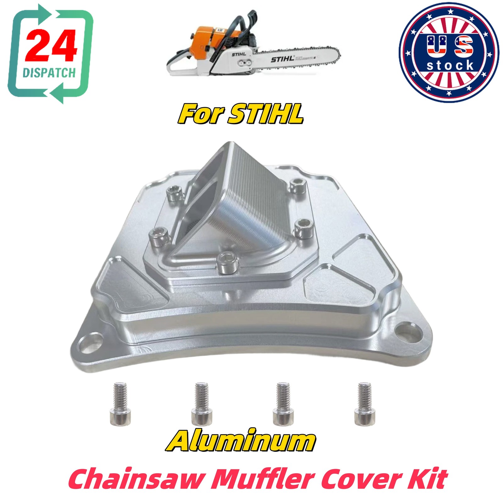For STIHL 461 460 440 046& 044 Version 2.0 Chainsaw Muffler Cover Kit Aluminum
