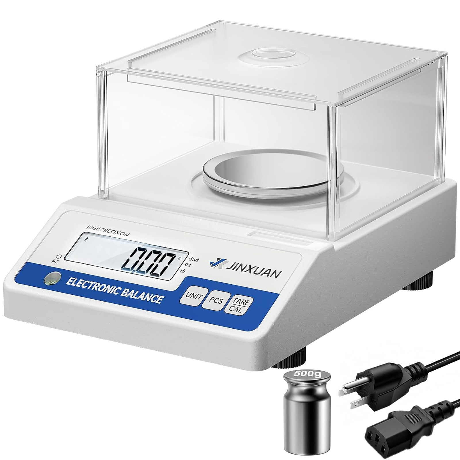 Digital Lab Scale 2000g 0.01g Precision Analytical Balance with Windshield