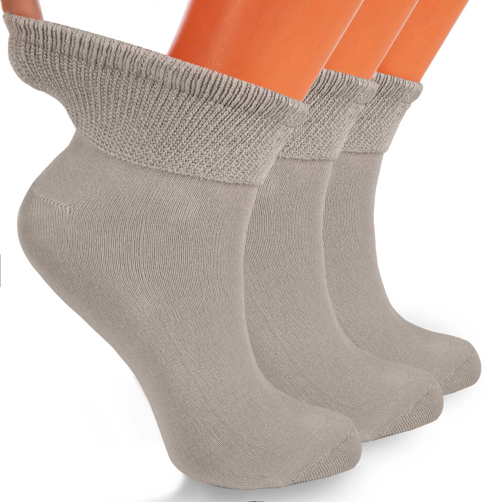 American Made Diabetic Ankle Socks 3 Pairs Non-Binding Cotton Unisex Moisture-Wi