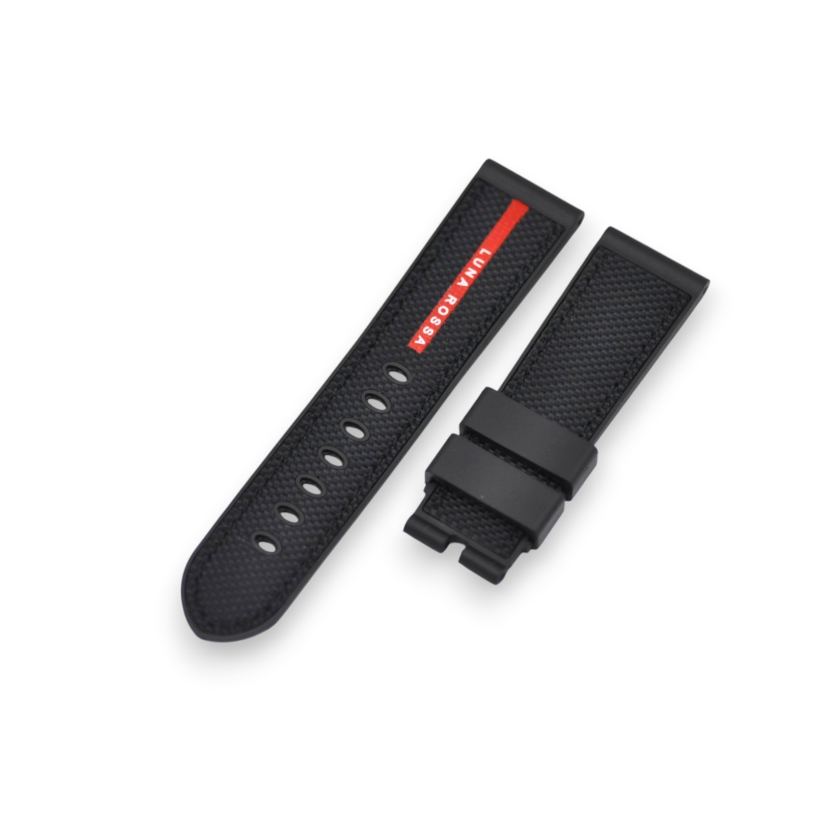 PAM01391 Submersible Luna Rossa 24mm Black Rubber Watch Strap For Panerai