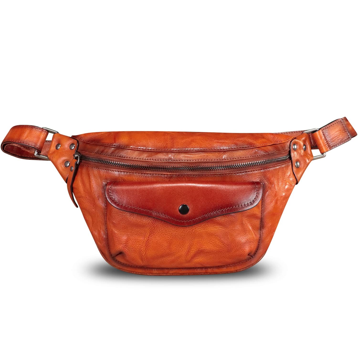 Genuine Leather Fanny Pack for Women and Men Vintage Real Leather Sling Bag C...