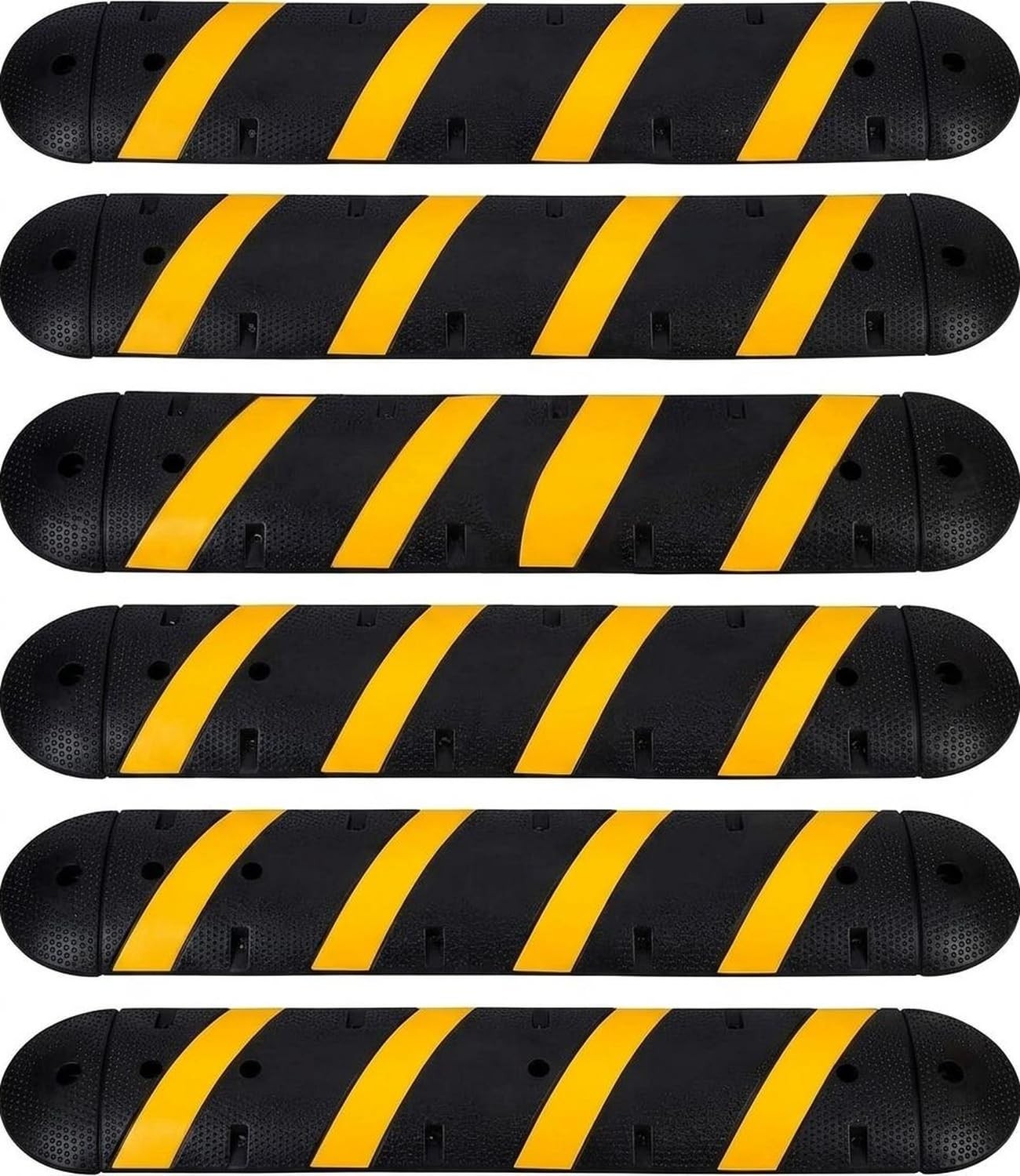 72-In Heavy-Duty Rubber Speed Bumps – 66,000 LB for Industrial & Commercial Use