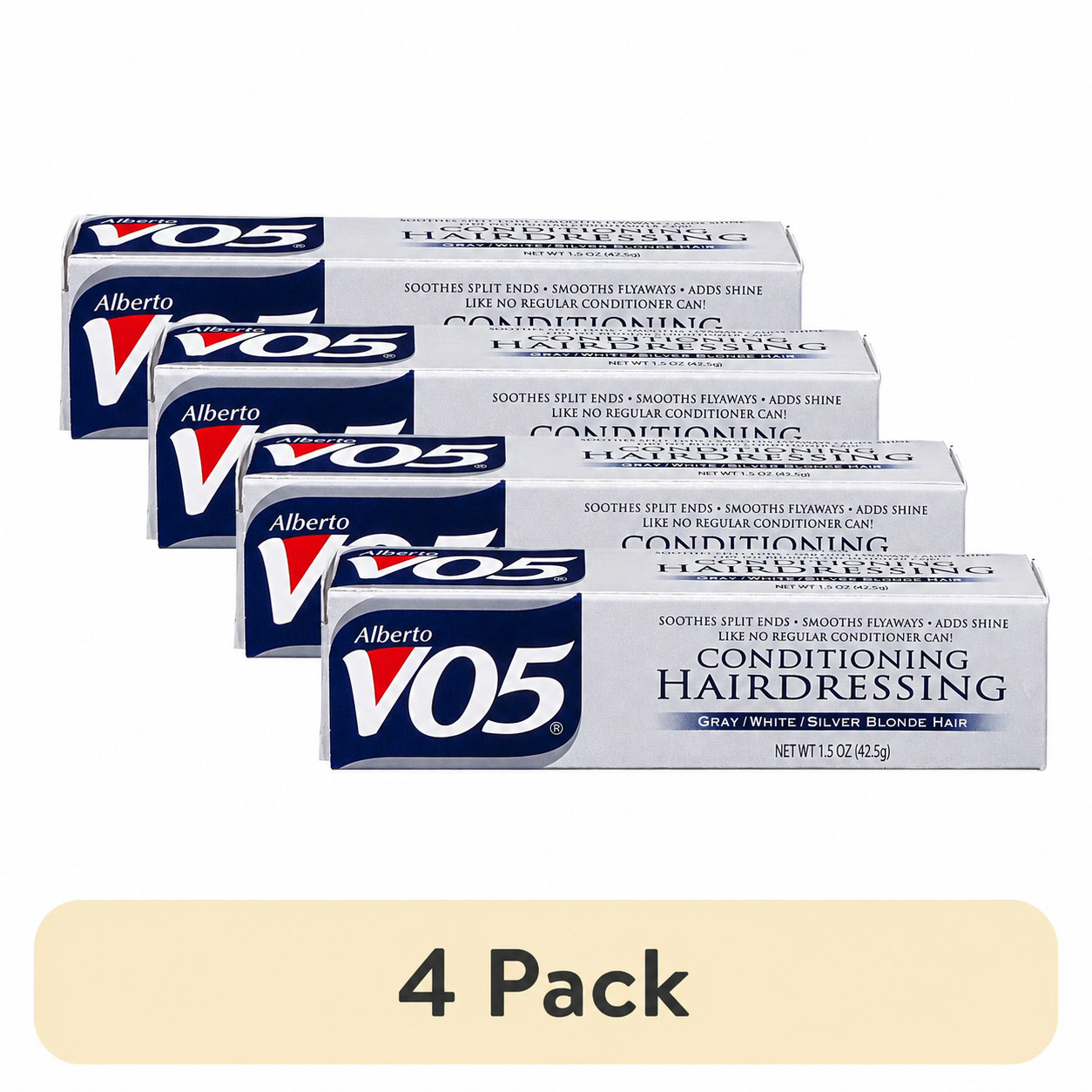 4 pack - Alberto VO5 Gray/White/Silver Blonde Conditioning Hairdressing 1.5oz 4 pack - Alberto VO5 Gray/White/Silver Blonde Conditioning Hairdressing 1.5oz
