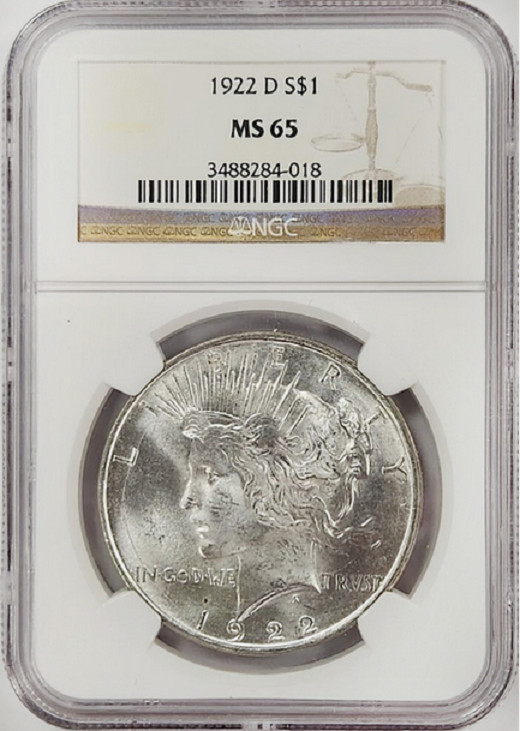 :1922-D 1$ SILVER PEACE DOLLAR BLAST-WHITE NGC GEM MS-65 RARE R3 HIGH-GRADES :1922-D 1$ SILVER PEACE DOLLAR BLAST-WHITE NGC GEM MS-65 RARE R3 HIGH-GRADES