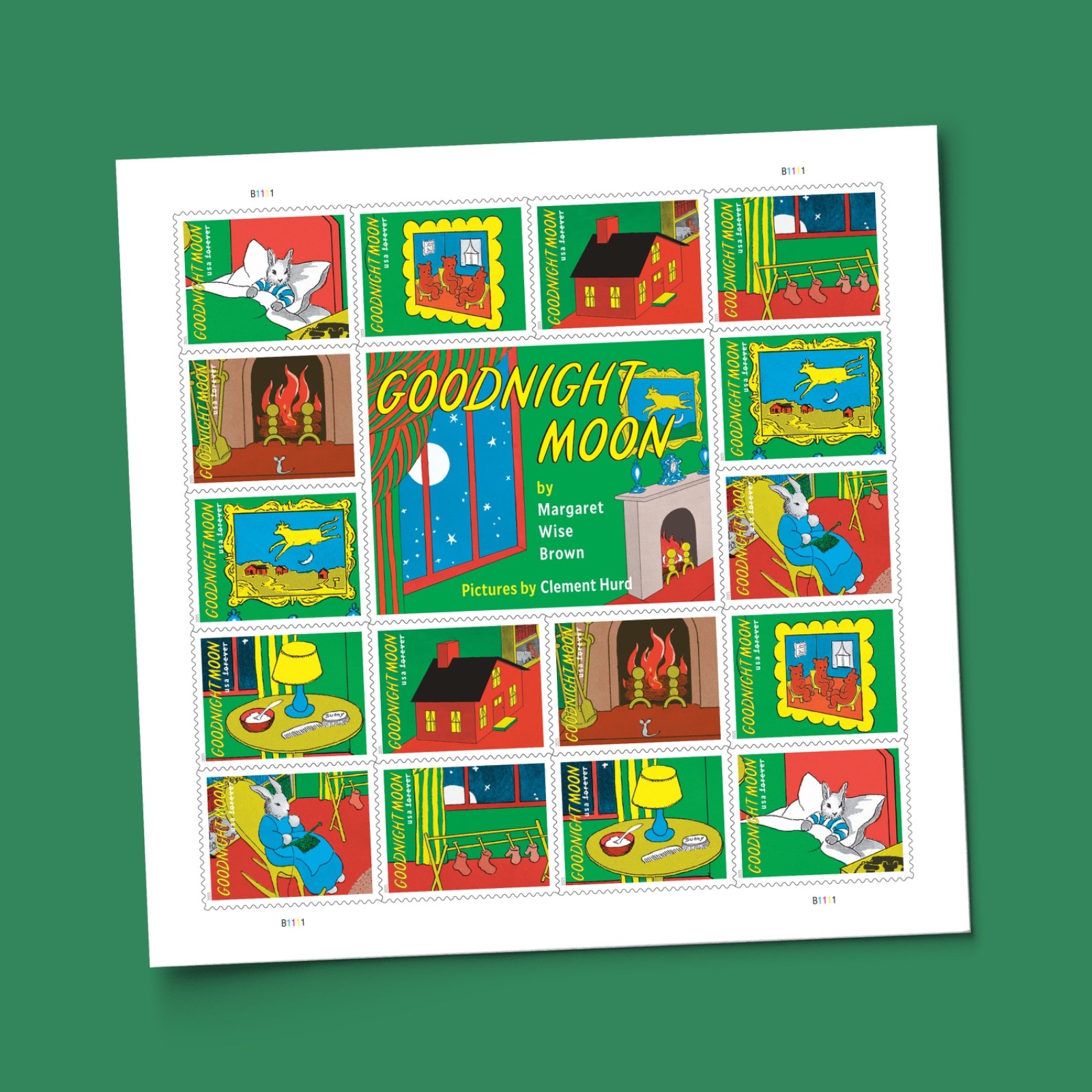 USPS Postage Stamps Sheet of 16 - Goodnight Moon - USPS Ground Advantage