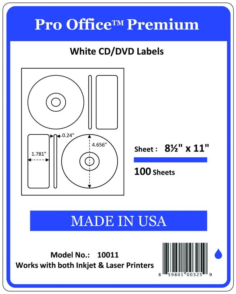 PO11  CD/DVD Labels Matte Memorex Core Compatible Full Face Laser InkJet