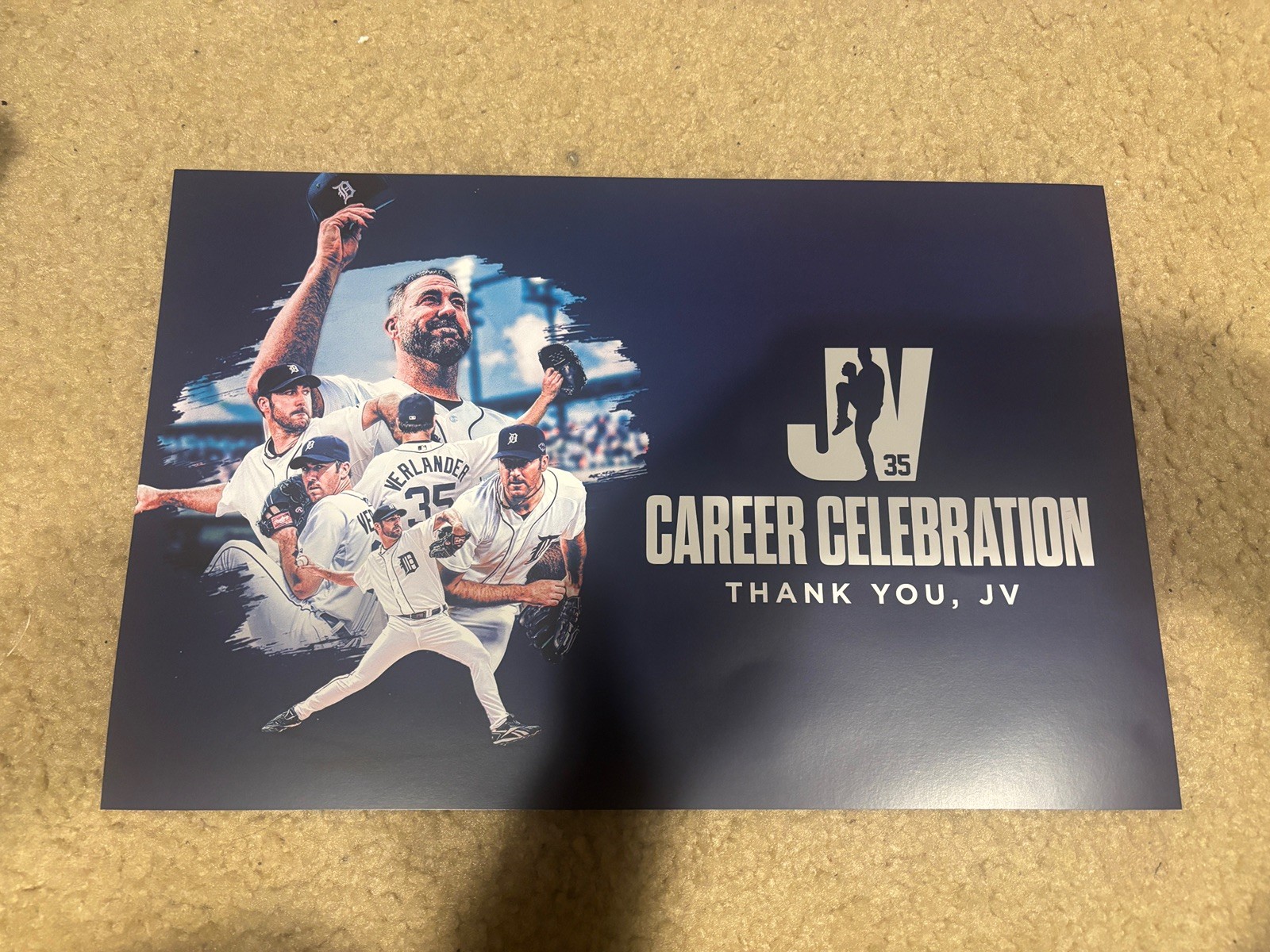 Detroit Tigers Justin Verlander Retirement Poster SGA 17x11 Two Sided