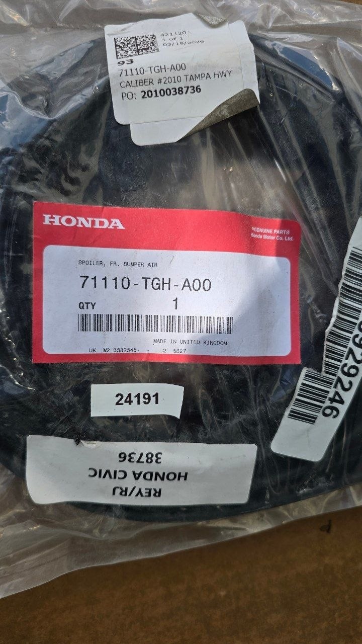 🔥NEW🔥2017 2018 2019 Honda Civic OEM Lower Bumper Deflector 71110-TGH-A00 🔥NEW🔥2017 2018 2019 Honda Civic OEM Lower Bumper Deflector 71110-TGH-A00