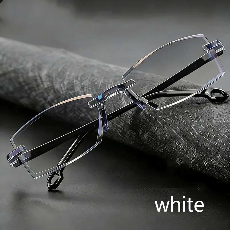 Rimless Reading Glasses Bifocal Blue Light Readers Men Women +1.0-+4.0