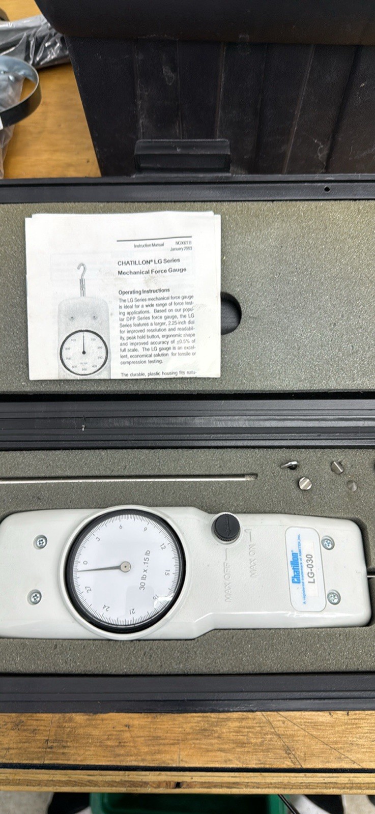 Chatillon LG-030 Mechanical Force Gauge 30lb x 0.15lb