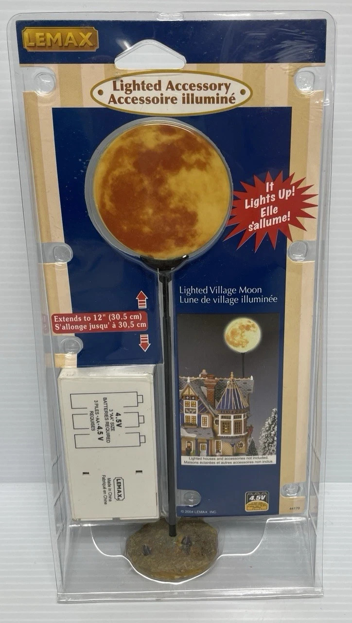 New 2004 Lemax Holiday Accessory Lighted Village Moon #44170 Extends to 12 New 2004 Lemax Holiday Accessory Lighted Village Moon #44170 Extends to 12