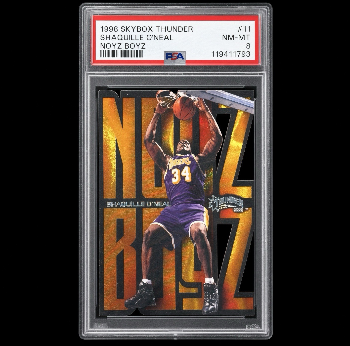 1998-99 Skybox Thunder - Noyz Boyz Shaquille O'Neal #11 PSA 8 Low Pop Insert SP
