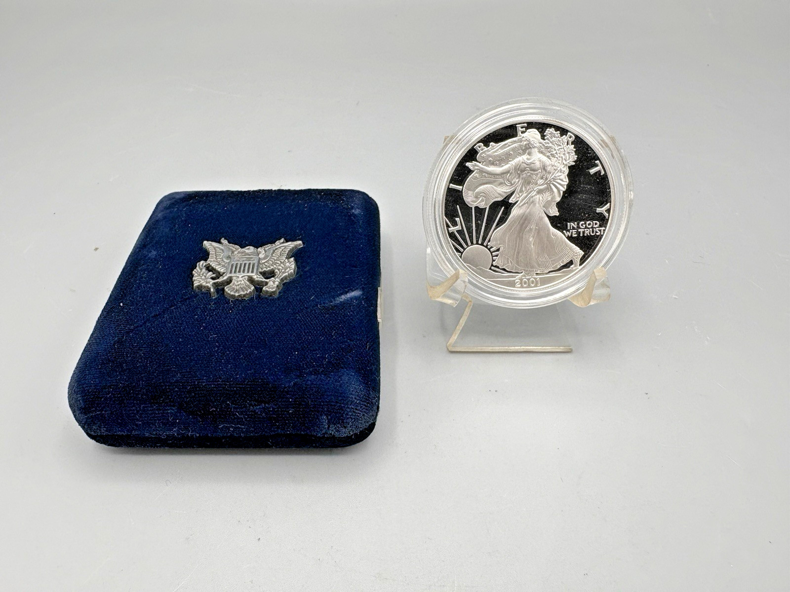 2001-W Proof $1 American Silver Eagle W/ Box *Circulated* 