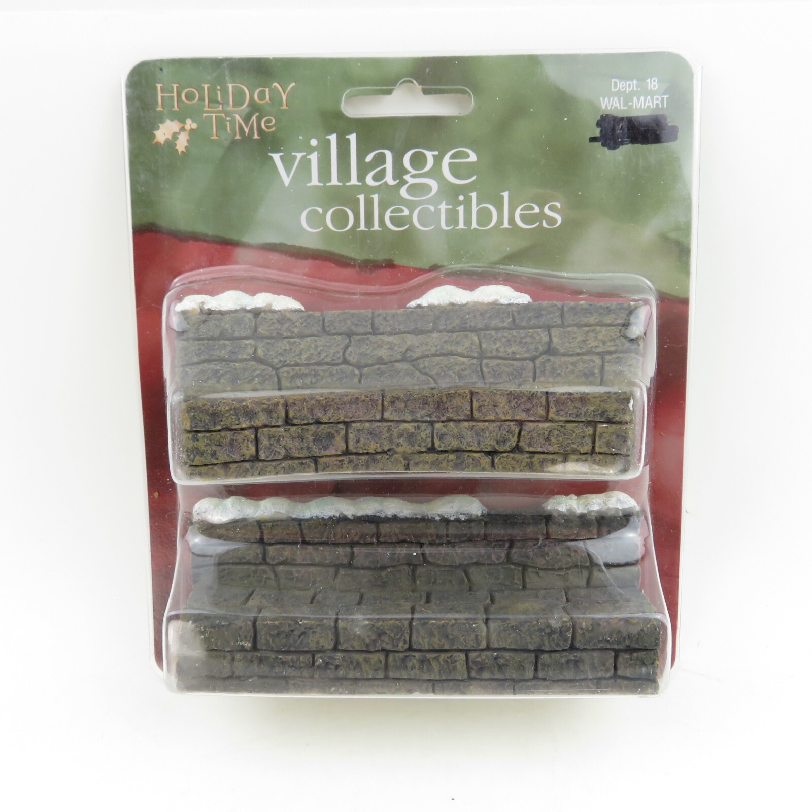 VTG Holiday Time Christmas Village Accessory -  2 PC -  STONE BENCH / WALL - NIP