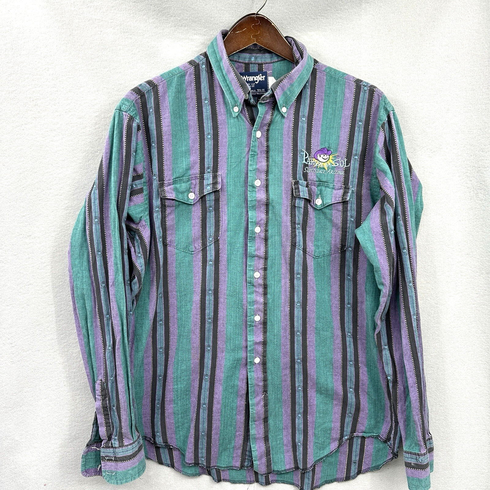 Vintage Wrangler Aztec Cowboy Cut X-Long Tails Single Needle Tailor Size 16-34