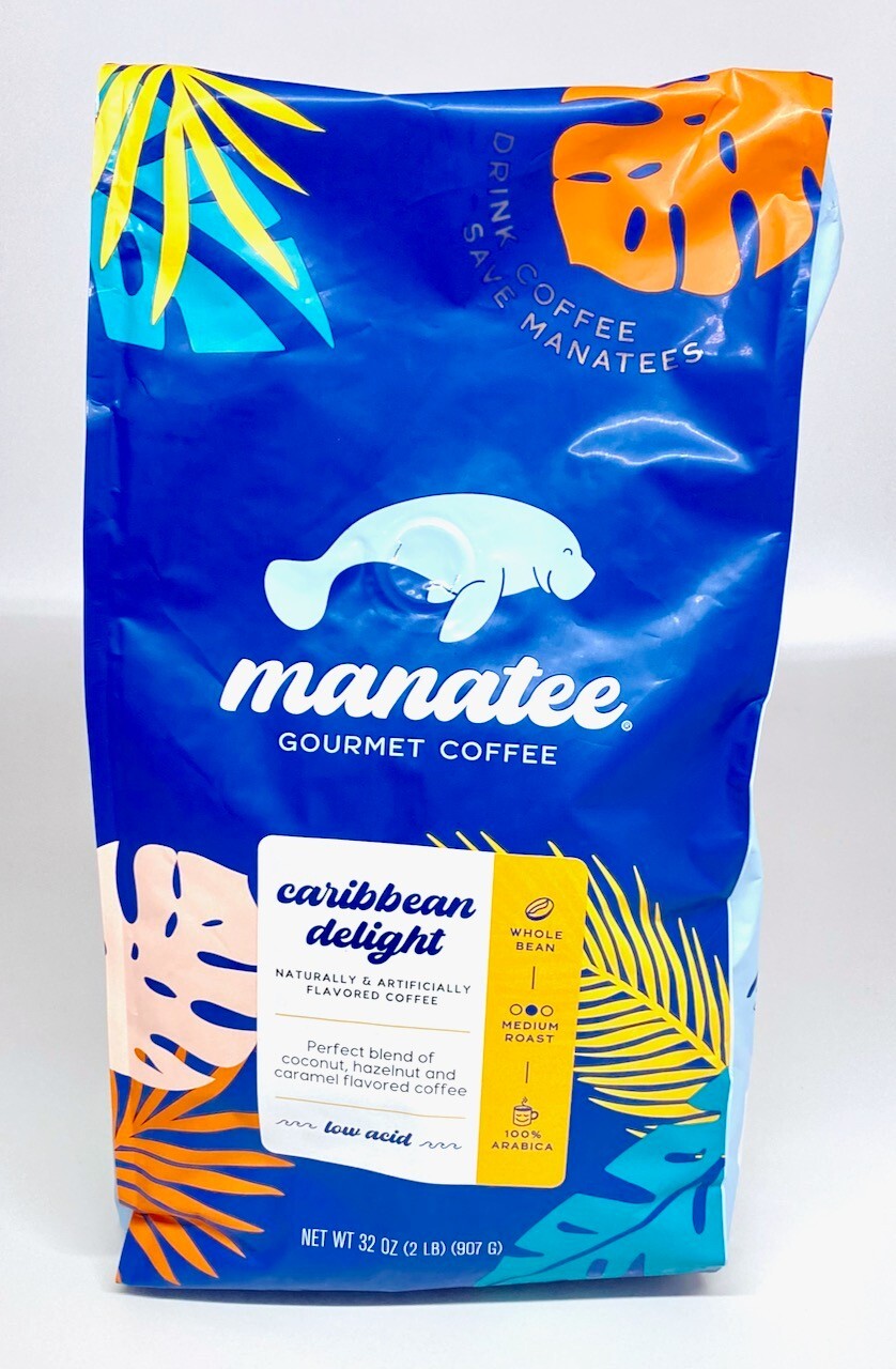Manatee Caribbean Delight Medium Roast Whole Bean Coffee 2 Pound Bag Sanibel FL Manatee Caribbean Delight Medium Roast Whole Bean Coffee 2 Pound Bag Sanibel FL
