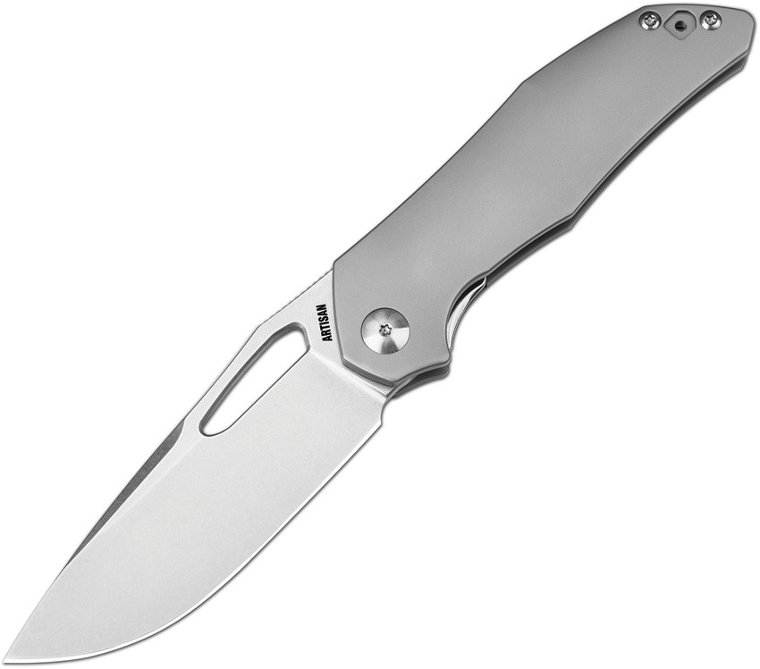 Artisan Keras Framelock Gray Folding Knife 3.25in Blade