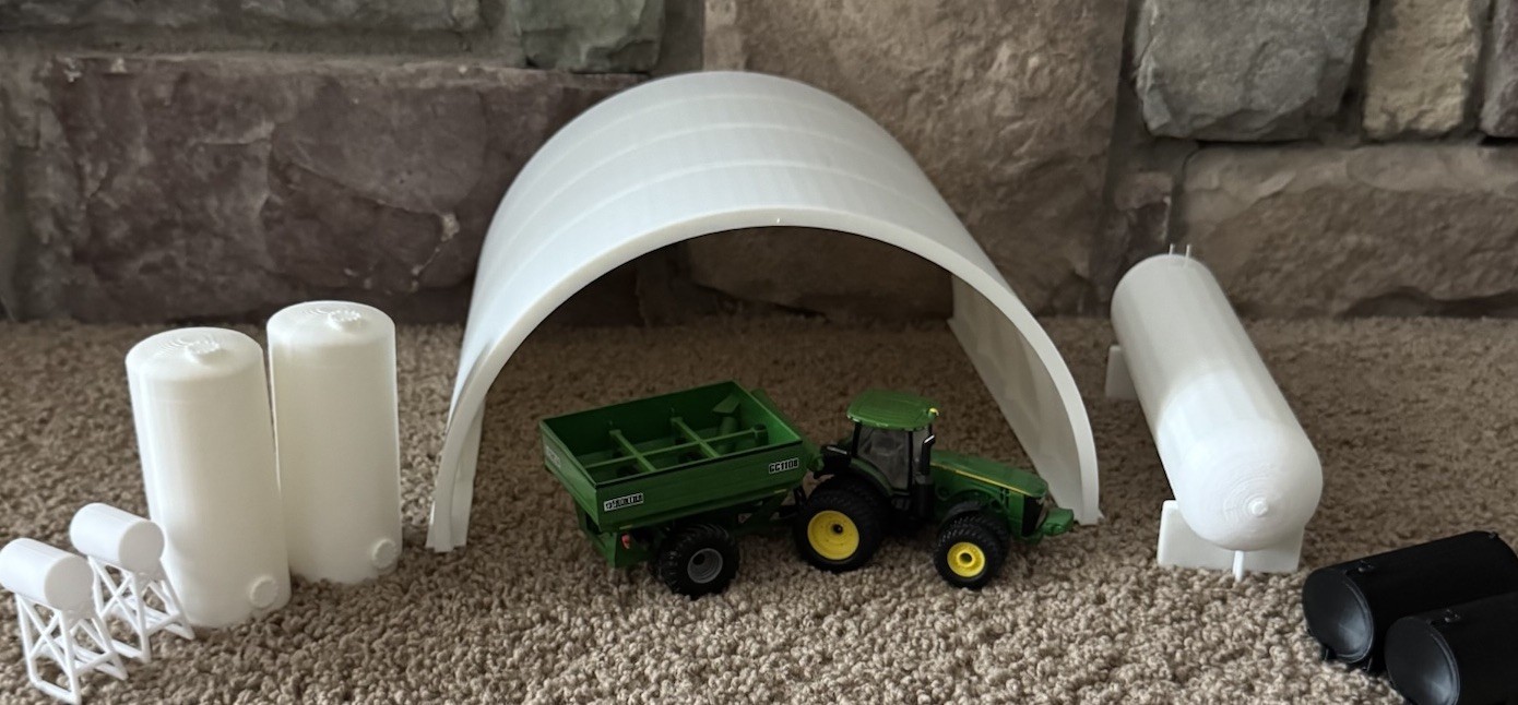 1/64th Hoop NTank set - Nh3/propane, 300gal Fuel 2x, Standup Fuel Tanks, 2 Black