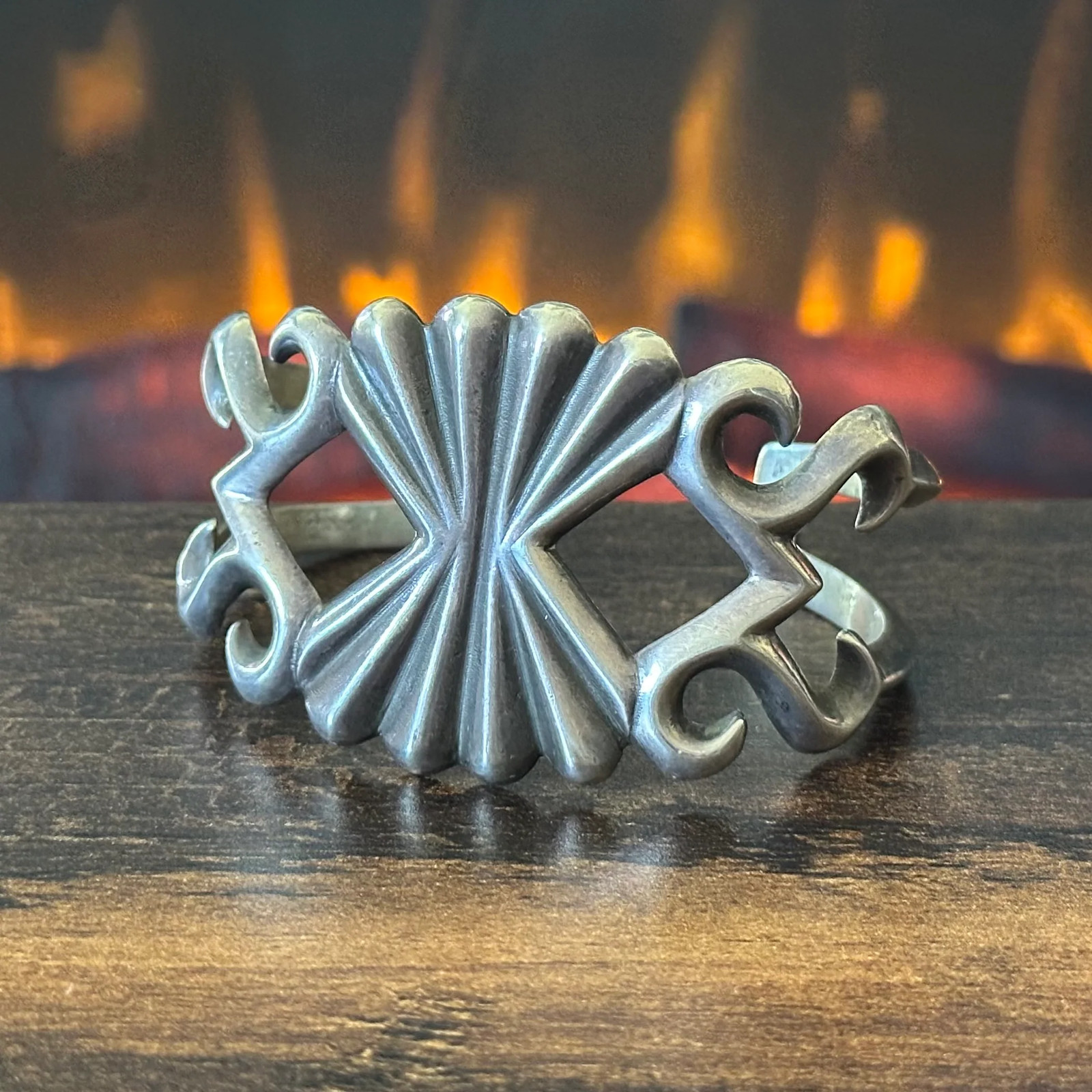 Sterling Sandcast Statement Cuff