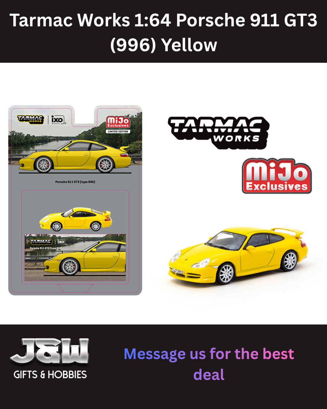 Tarmac Works Porsche 911 GT3 (996) – Yellow Global64 1/64