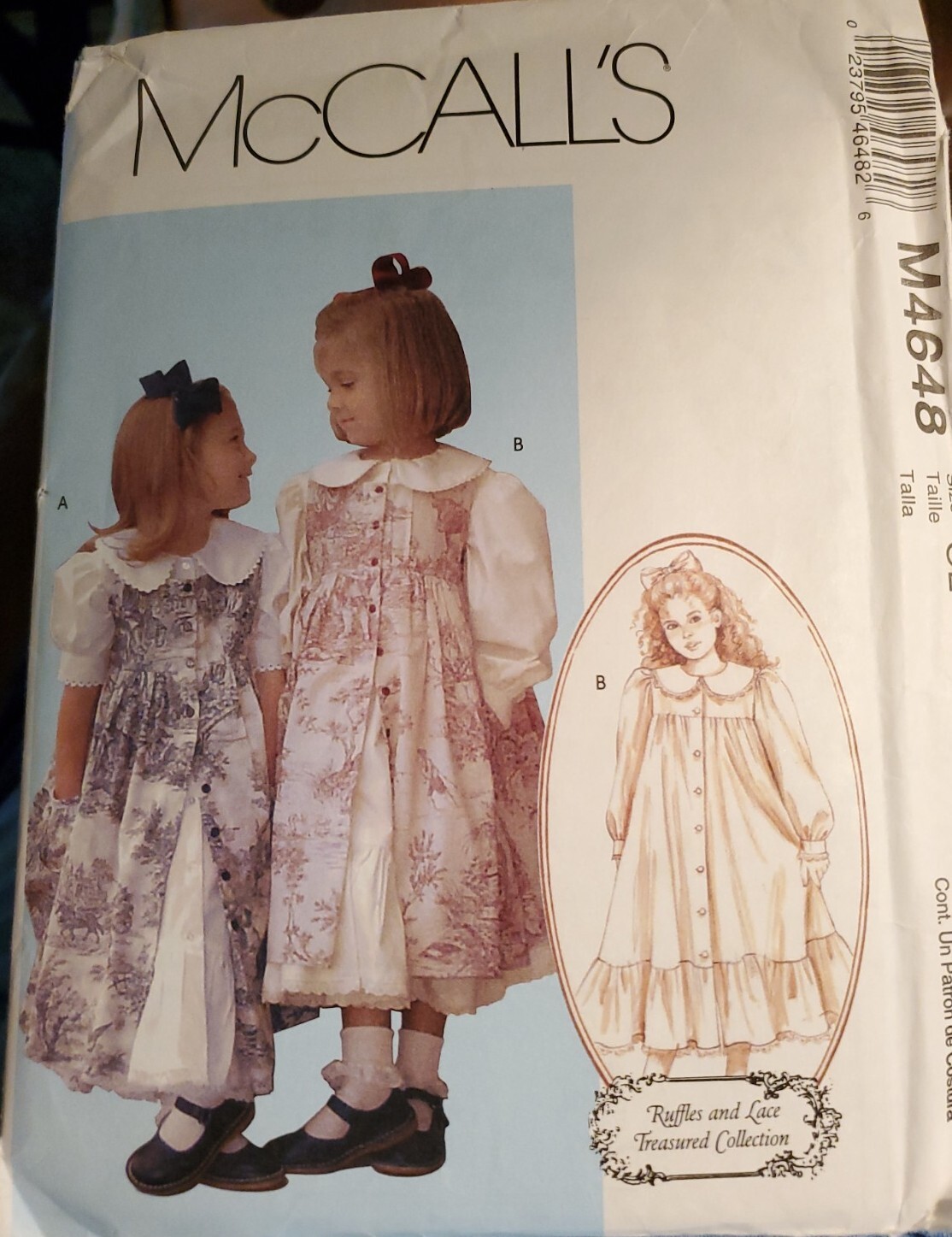 Dress Sewing Pattern McCalls M4648 Size Child 6 7,8 Uncut Factory Fold Dress Sewing Pattern McCalls M4648 Size Child 6 7,8 Uncut Factory Fold
