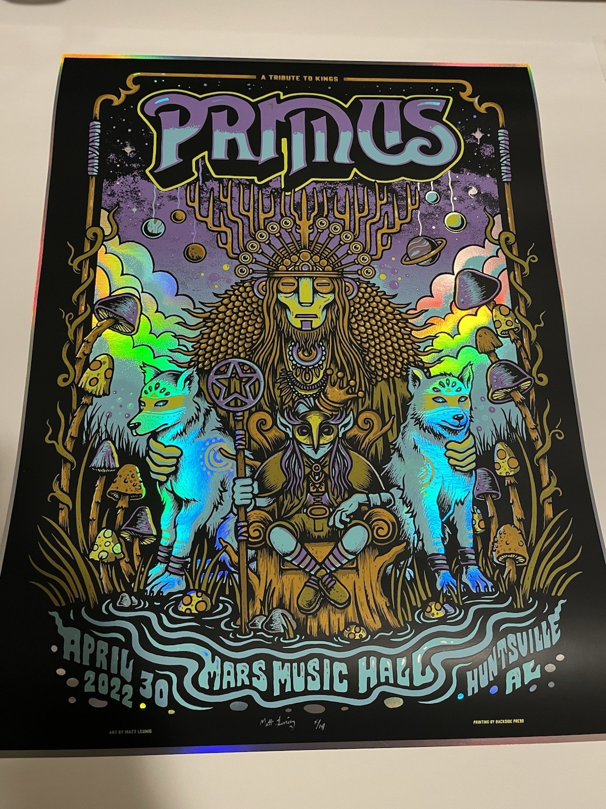 Primus Huntsville, AL 2022 Poster Rainbow Foil Variant by Matt Leunig Signed