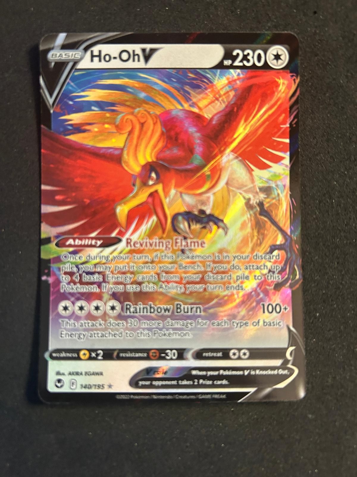 Ho-Oh V 140/195 Holo V Rare Silver Tempest Pokemon Near Mint Ho-Oh V 140/195 Holo V Rare Silver Tempest Pokemon Near Mint