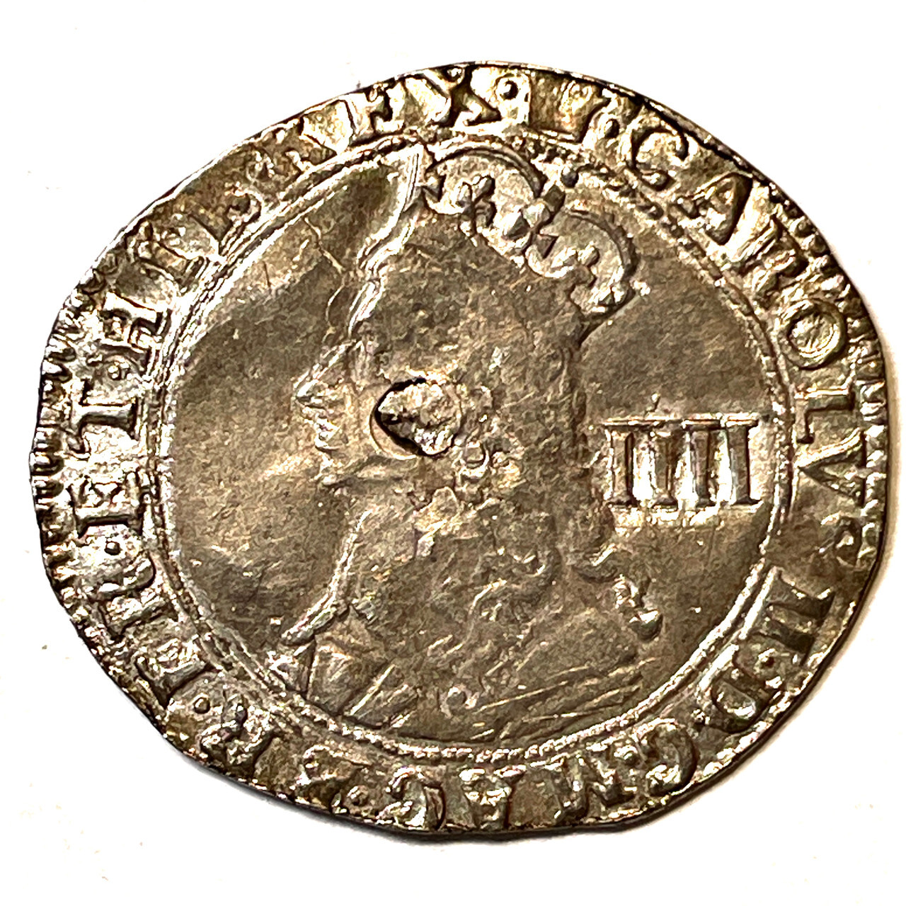 1660-1662 Great Britain Four Pence Charles II 3rd Hammered Issue AU Coin #6529