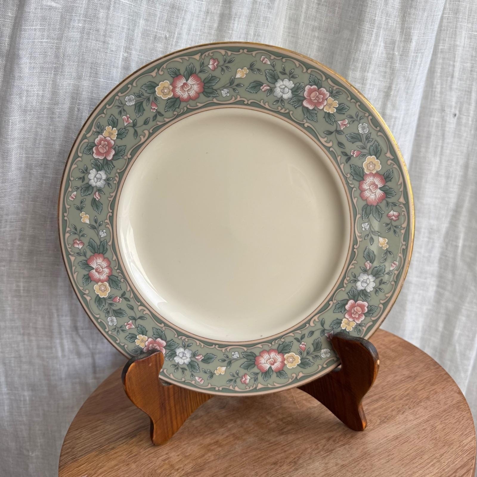 VTG Lenox Green Spring Vista Luncheon Plate 9 3/8\