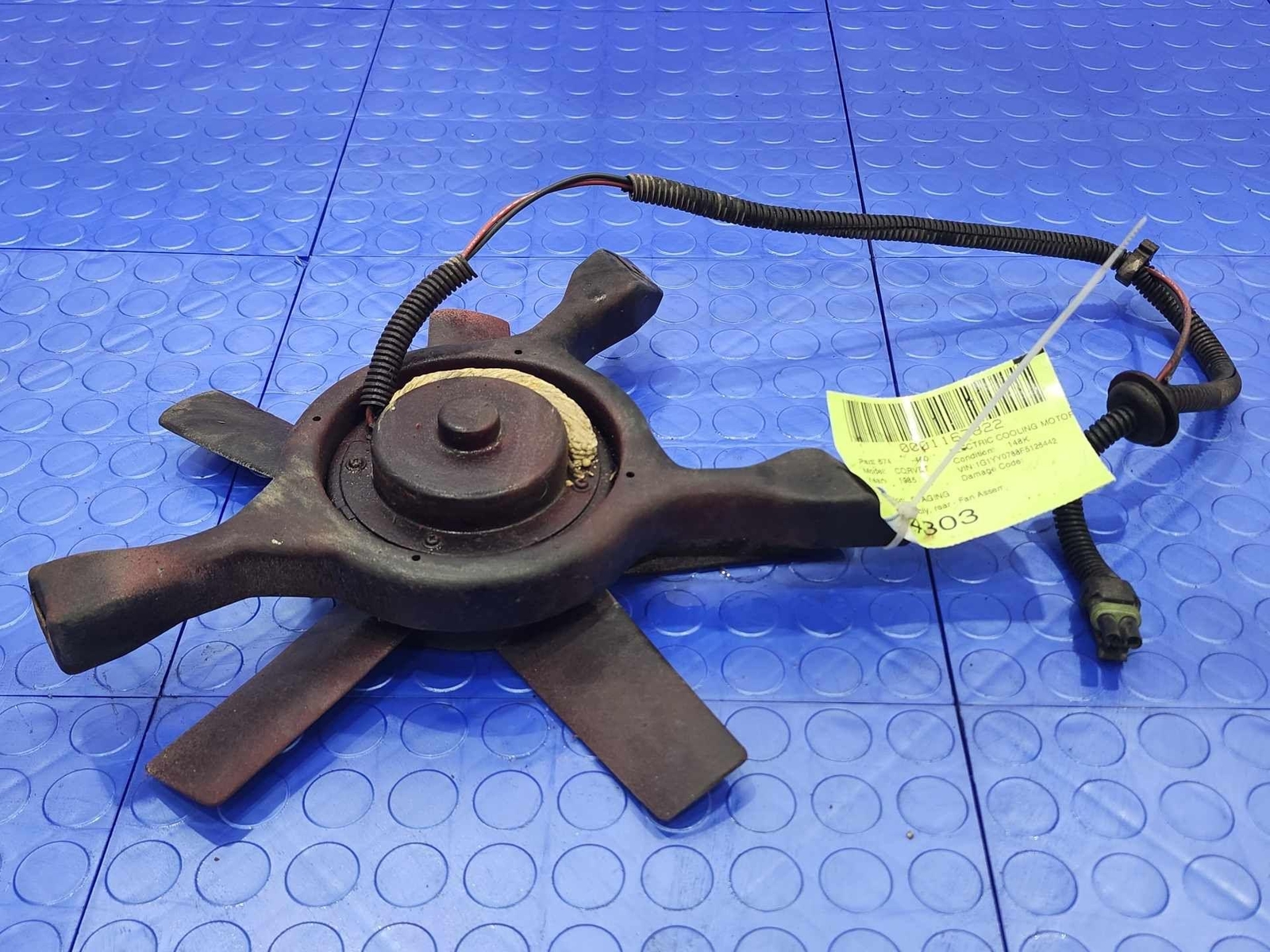 84-89 Chevy Corvette Rear Engine Cooling Fan Assembly Genuine OEM 22137318
