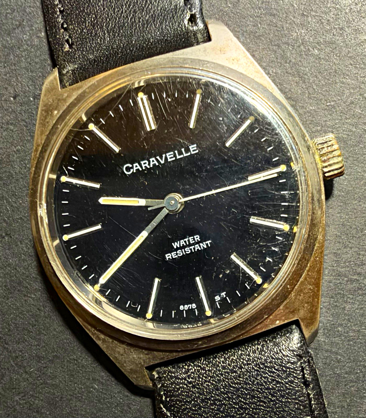 Caravelle Vintage 70s Manual Wind 31mm Black Dial Water-Resist Leather Caravelle Vintage 70s Manual Wind 31mm Black Dial Water-Resist Leather