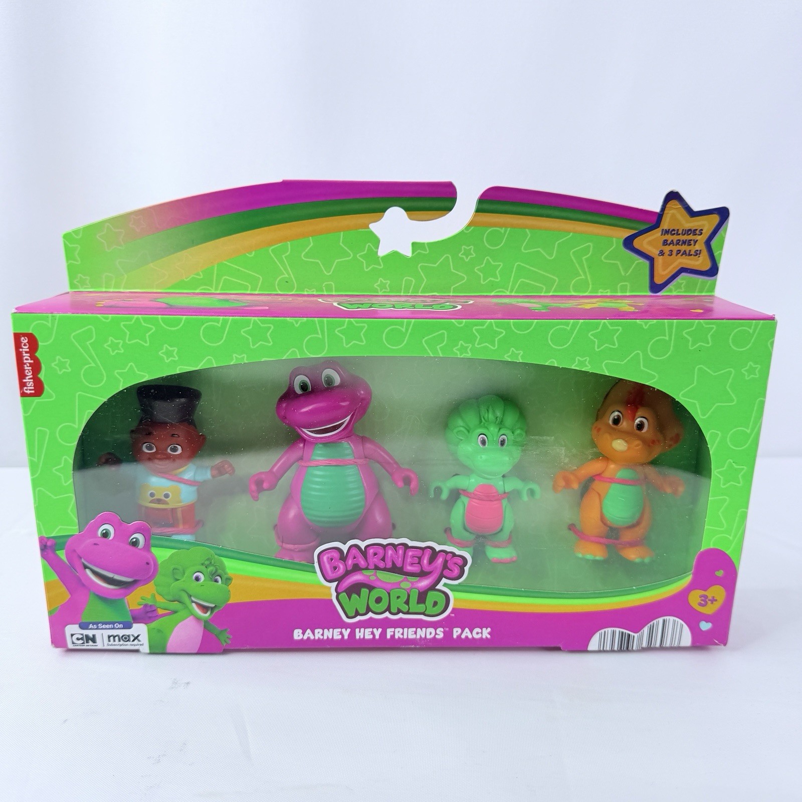 Fisher-Price Barney's World Barney Hey Friends Pack 4 Mini Plastic Figures Set