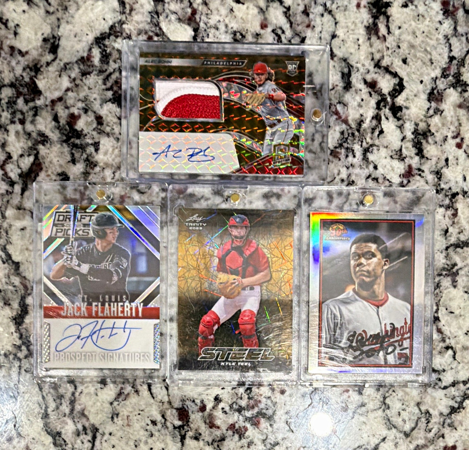 Panini 2023 Leaf Trinity 3-Card Auto/Insert Lot Bohm Flaherty Kyle Teel