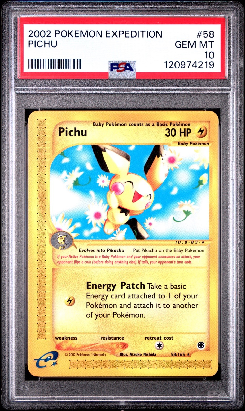 2002 POKEMON EXPEDITION PICHU #58 PSA 10 *LOW POP 85* 🔥 2002 POKEMON EXPEDITION PICHU #58 PSA 10 *LOW POP 85* 🔥