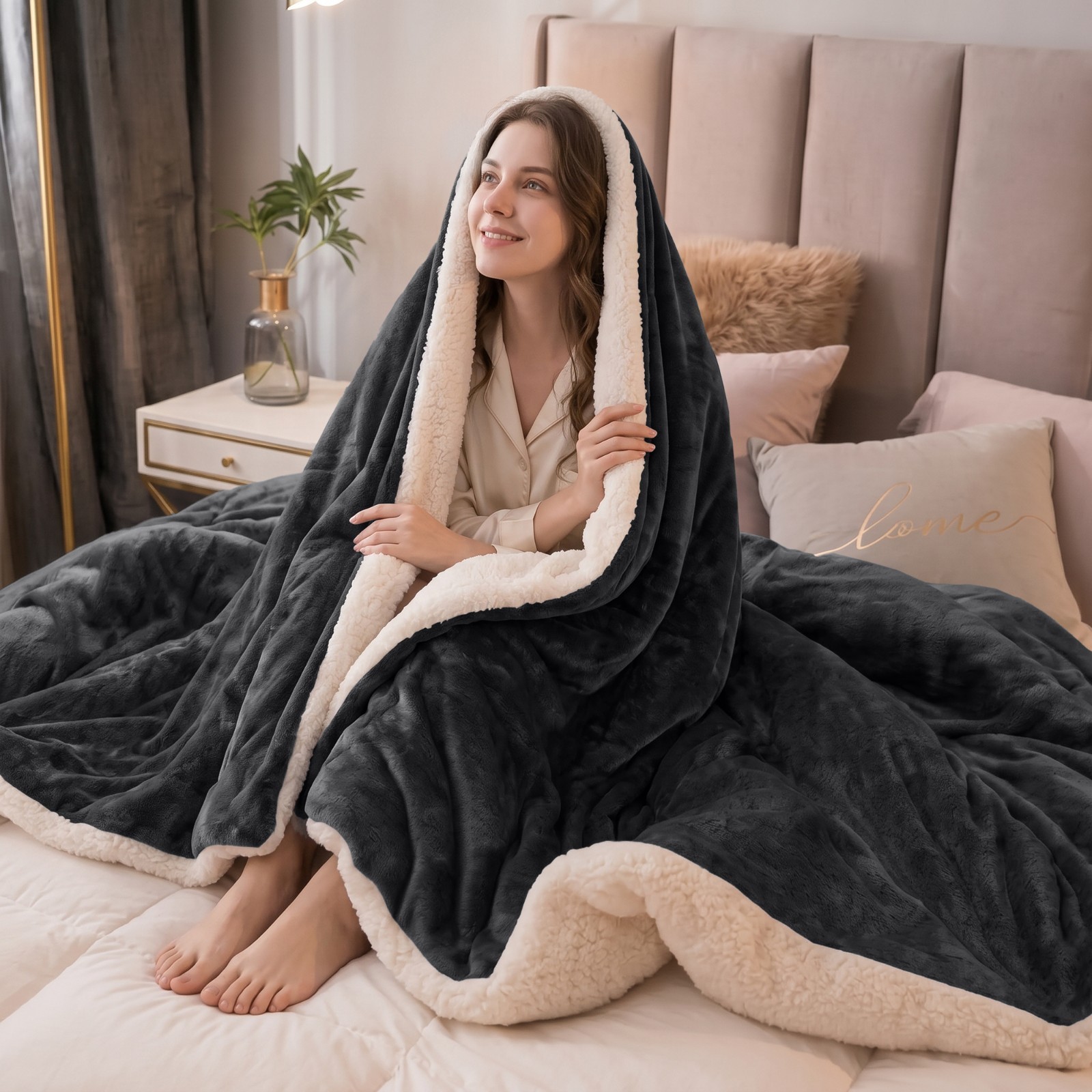 Sherpa Fleece Blanket Reversible Cold Weather Thermal Throw Queen King Blankets Sherpa Fleece Blanket Reversible Cold Weather Thermal Throw Queen King Blankets