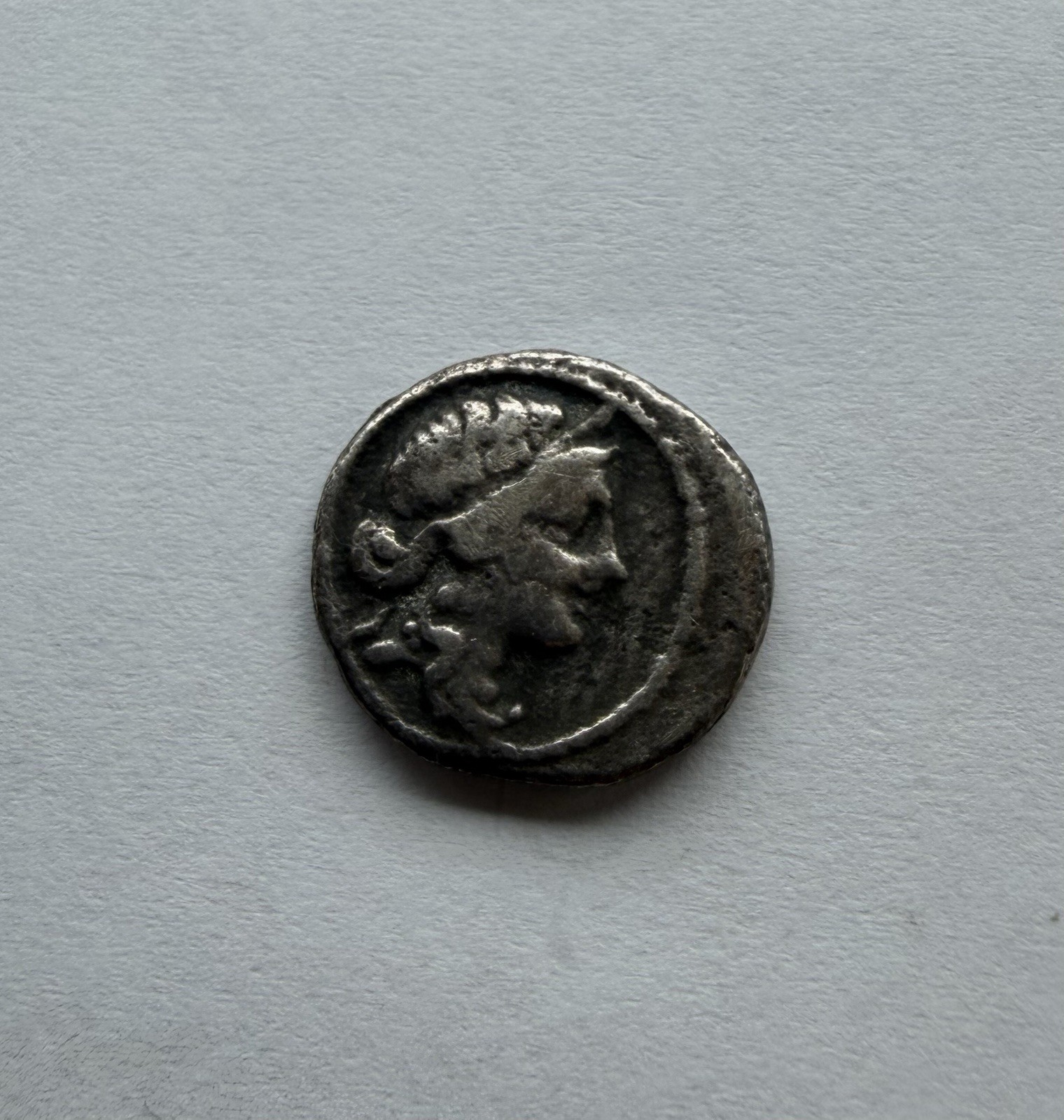 Julius Caesar AR Denarius 47-46 BC Venus Aeneas Anchises Ancient Roman Silver