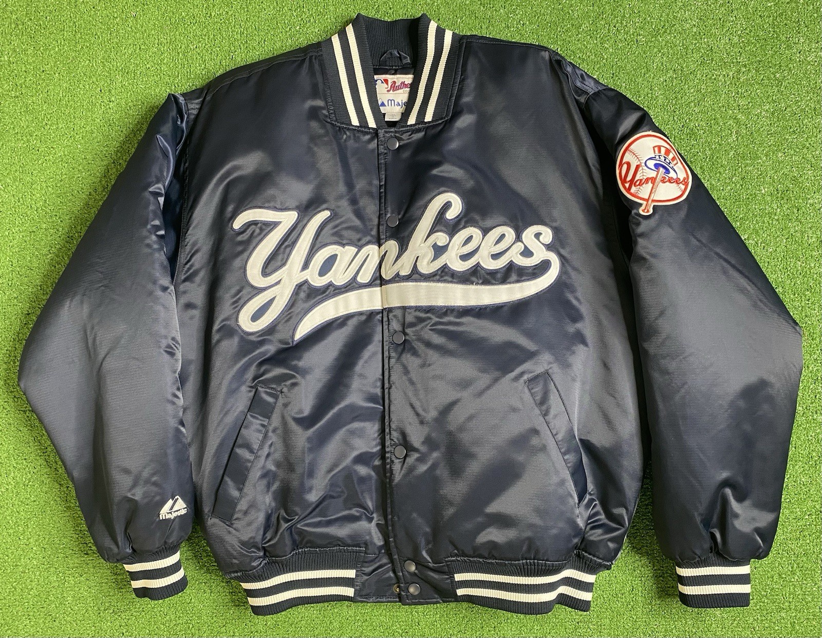 Vintage 90s New York Yankees Bomber Jacket Mens M Majestic Authentic Collection