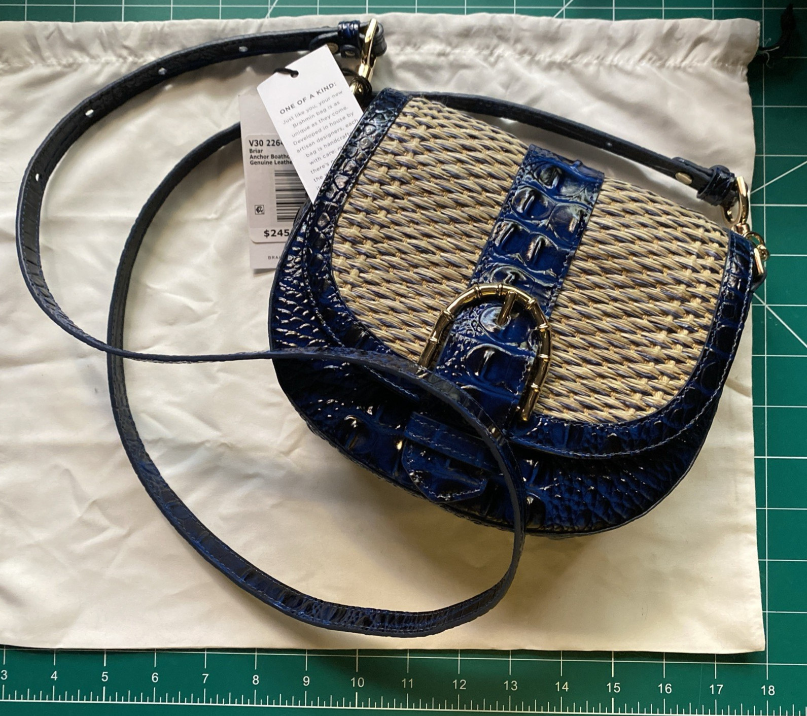 NWT Brahmin Briar Crossbody Anchor Boathouse Leather Purse Handbag