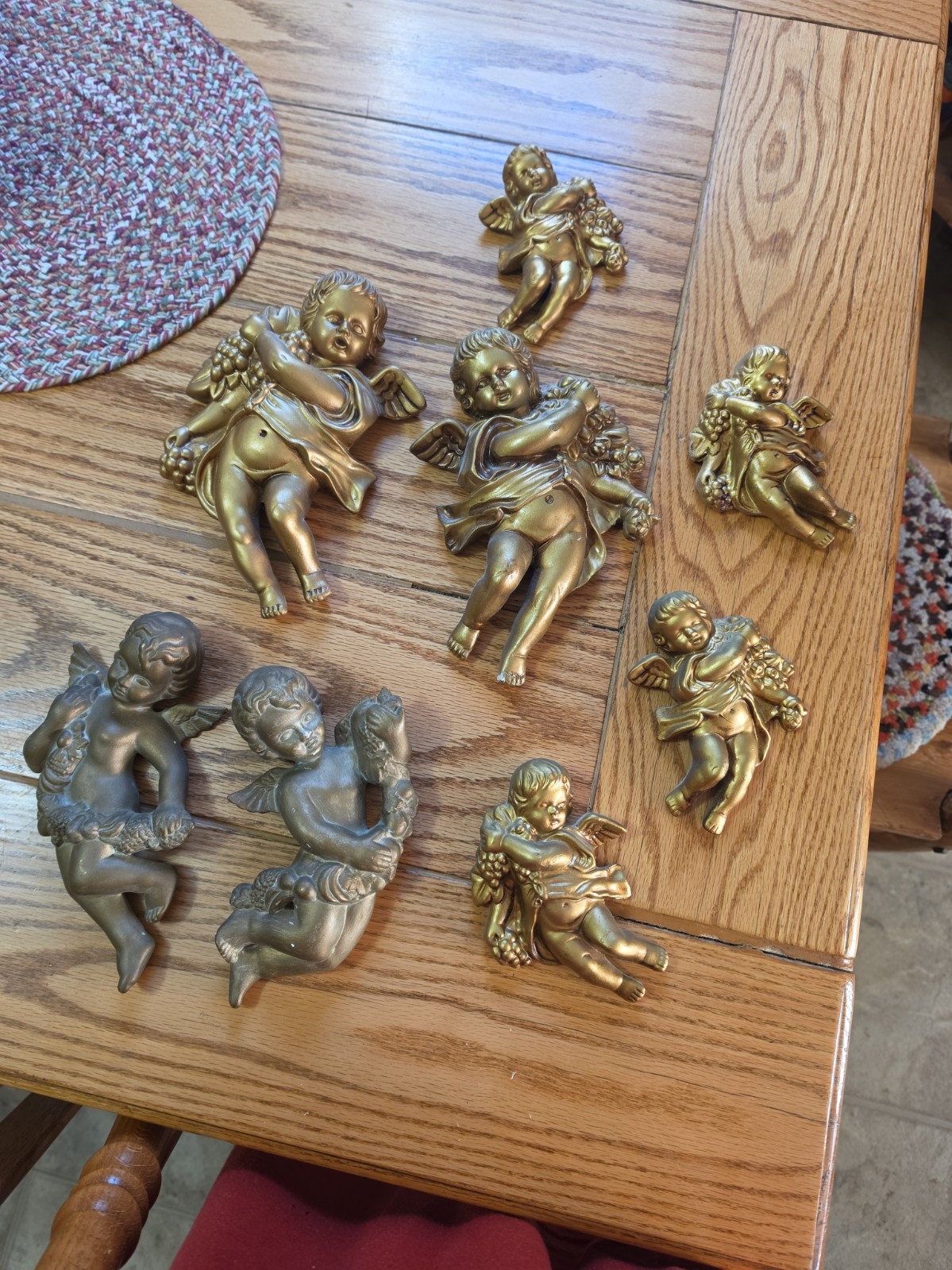 Set Of 8 Cherubs Wall Hanging Gold Hollywood Regency Set Of 8 Cherubs Wall Hanging Gold Hollywood Regency