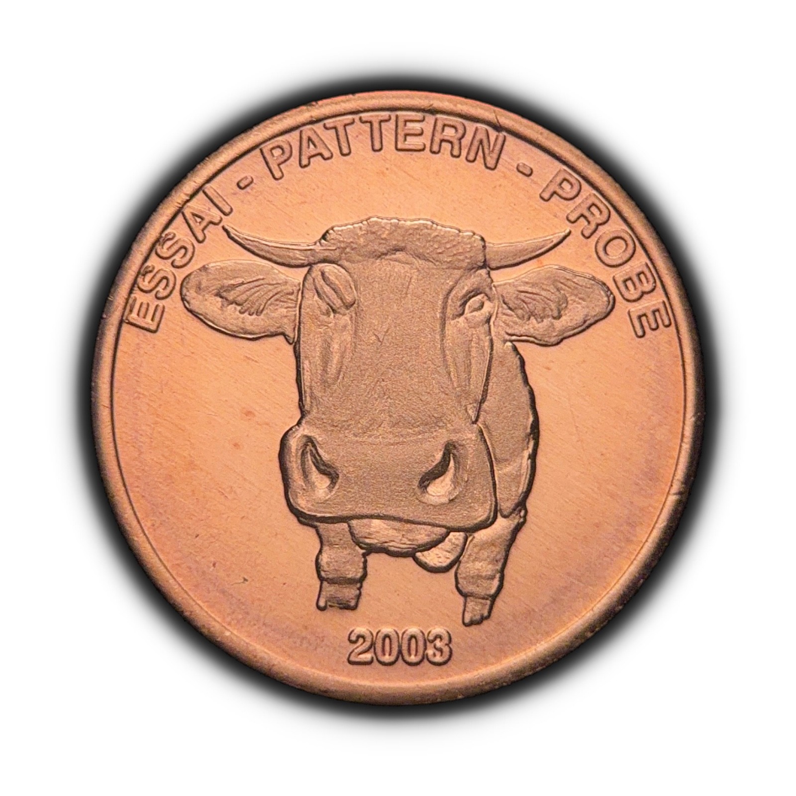 SWITZERLAND. 2003, 2 Europ Ceros - Braunvieh Cow, Edelweiss RARE Essai Probe 1