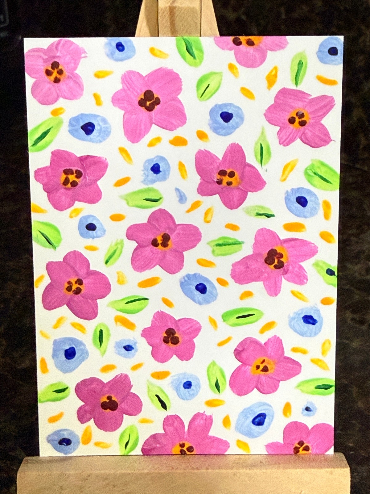 ACEO/ATC Original Acrylic Mini Flower Painting \