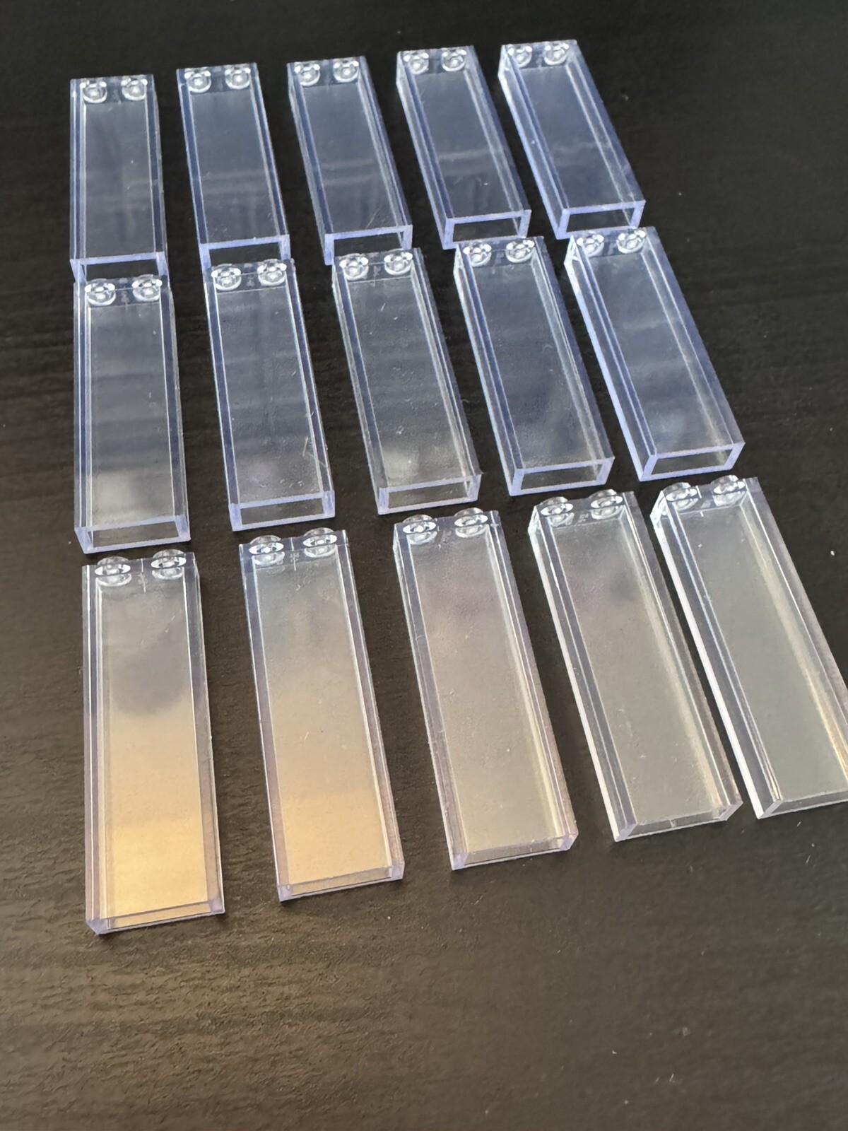 15 BRAND NEW LEGO PIECES 1x2x5 CLEAR TRANSPARENT TUBE WALL COLUMN WINDOW 2454
